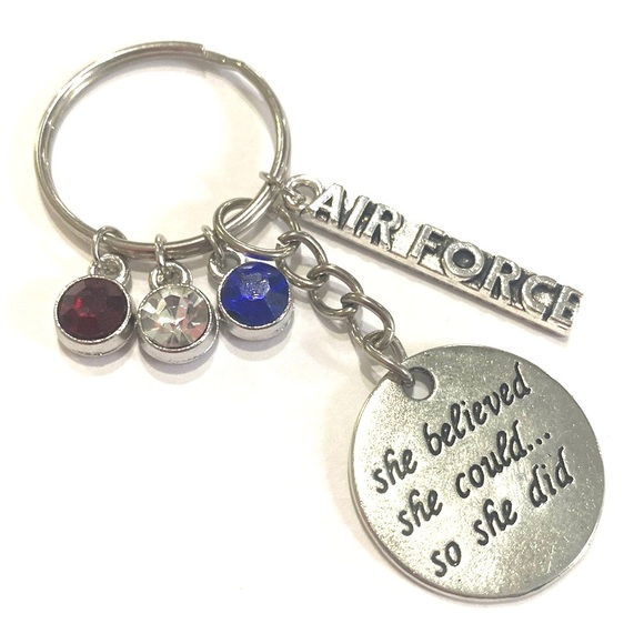 US Air Force She Believed She Could So She Did Keychain Inspirational Mi… - Picture 4 of 4